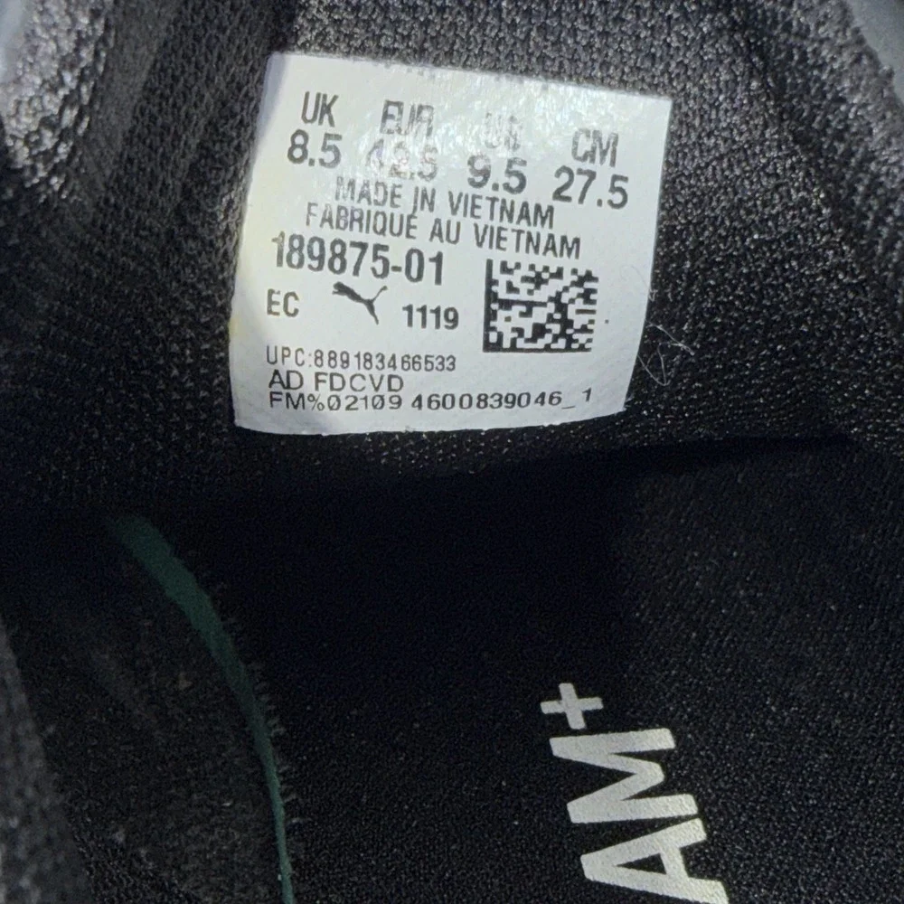 Puma Men's Tazon 6 Black‎ Running Shoes Size 9.5